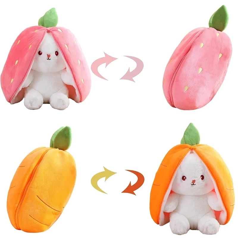 🐰Easter Early Sale 49% OFF🍓Strawberry Bunny Transformed into Little Rabbit🎀 Fruit Doll Plush Toy🐰