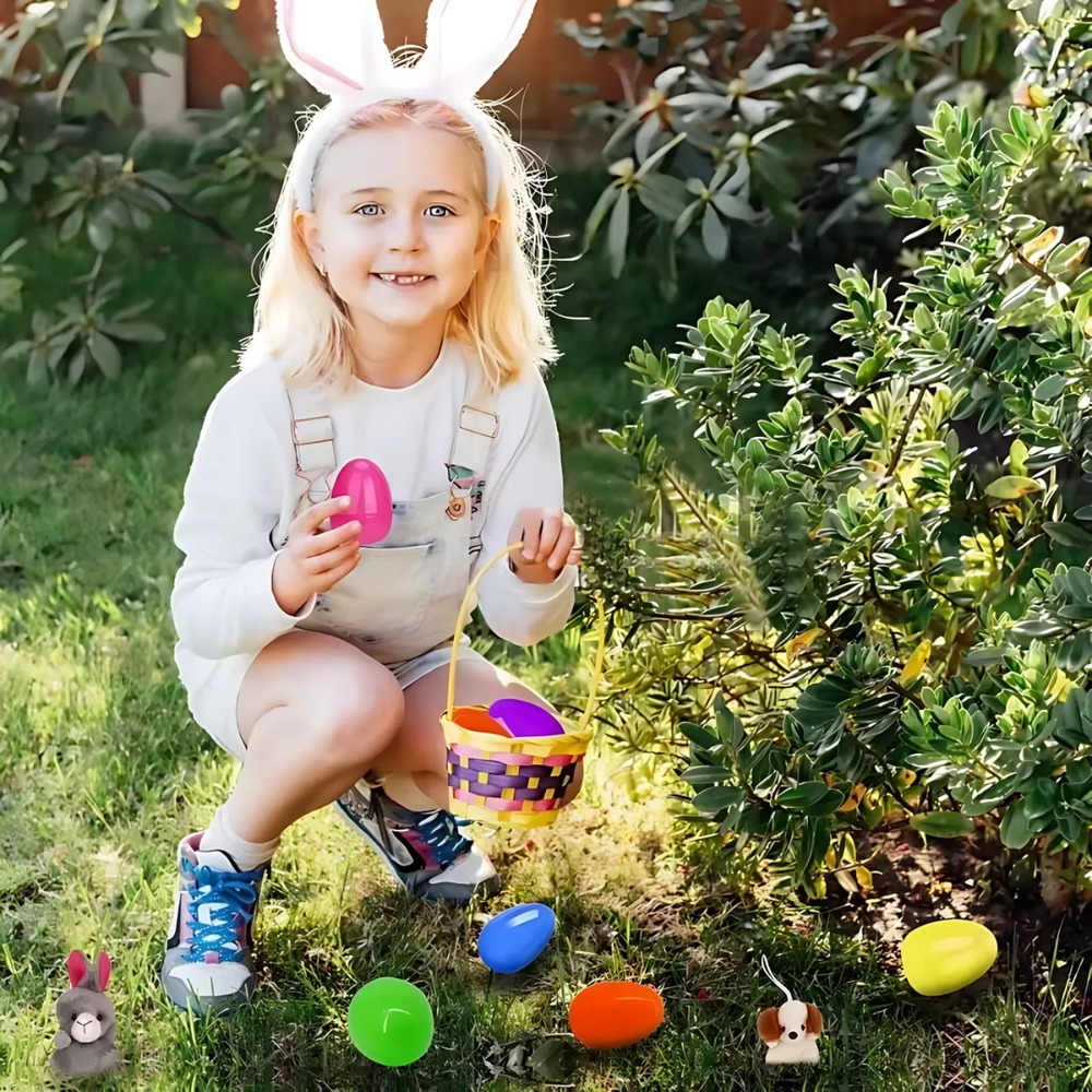 12/24/36 Pcs Prefilled Easter Eggs, Filled with Plush Animal Toys